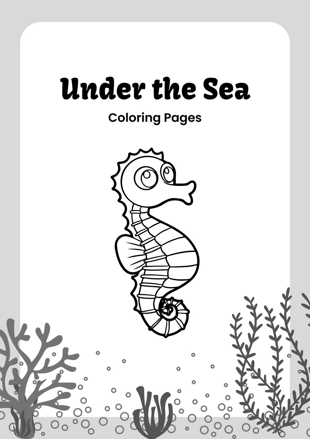 Printable Under Water Coloring Pages Worksheet Sea Animal - Etsy
