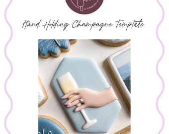 Hand Holding Champagne Template