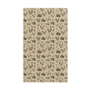 Essuie-mains de ferme rustique, décoration de cuisine champêtre, serviette imprimé poule, cadeau de ferme, torchon de cuisine vintage, déco rustique