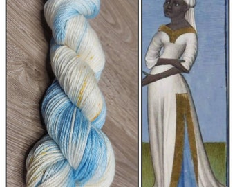 Hand Dyed Yarn: "Black Fair Maiden" lace/sock/4ply/ fingering/DK/Sport/Aran worsted- merino, silk, alpaca, nylon, sparkle (Dye to Order)