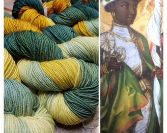 Hand Dyed Yarn: "Green Theban" lace/sock/4ply/single-ply/fingering/DK/Sport/Aran worsted- merino, silk, alpaca, nylon,sparkle (Dye to Order)