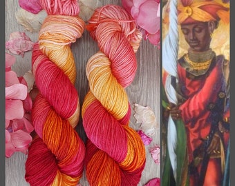 Hand Dyed Yarn: "Red Theban" lace/sock/4ply/single-ply/ fingering/DK/Sport/Aran worsted- merino, silk, alpaca, nylon/sparkle (Dye to Order)