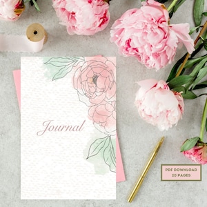 Digital Peony Journal Pages