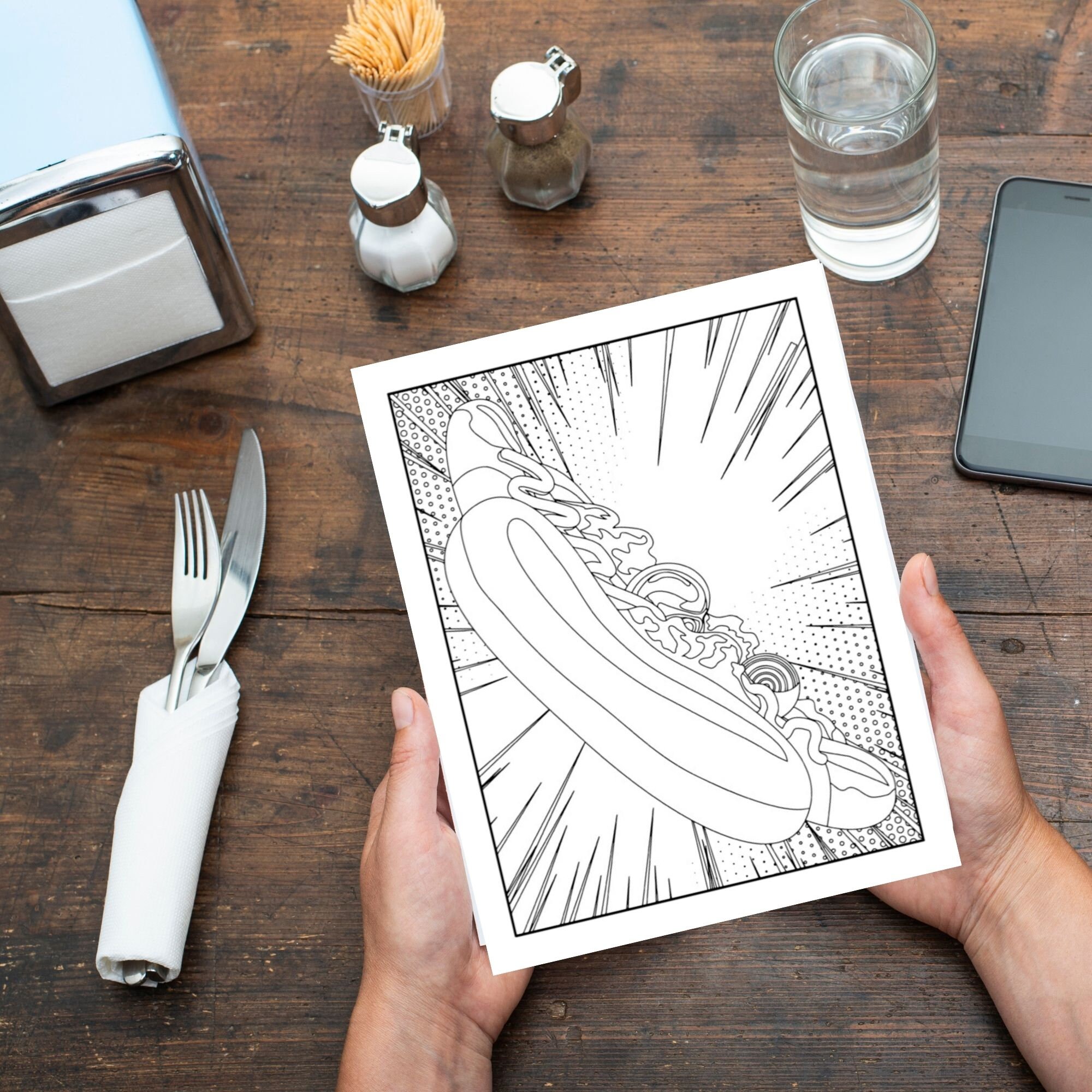 Food Coloring Pages: Delicious Food Coloring Book 130 Digital Coloring