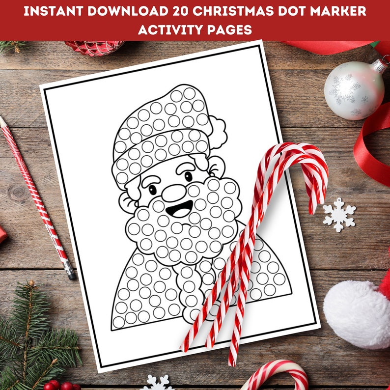 Christmas Dot Marker Coloring Pages: Winter Activity Book (PDF Download ...