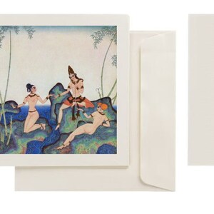 Edmund Dulac - "The Kingdom of the Pearl" (1920): Set van 10 wenskaarten (vierkante kaarten + enveloppen) met opgeplakte prints