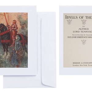 Eleanor Fortescue Brickdale - "Idílios do Rei" (1912): 21 cartões comemorativos (envelopes C6 +) com estampas nas pontas