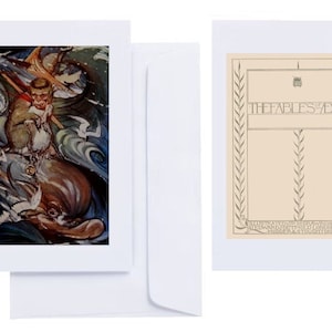 Edward Julius Detmold - "The Fables of Aesop": 25 Wenskaarten (C6 + enveloppen) met getipt prints uit de Gouden Eeuw van Illustratie