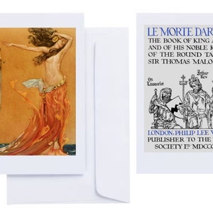 William Russell Flint - "Le Morte D'Arthur" (1910-11): 48 tarjetas de felicitación (C6 + sobres) con impresiones con punta (Edad de oro de la ilustración)