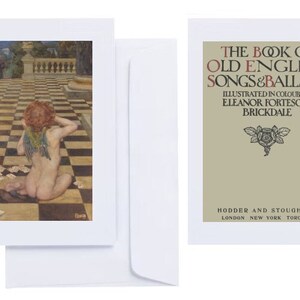 Eleanor Fortescue Brickdale - "The Book of Old English Songs and Ballads" (1915): 24 wenskaarten (C6 + enveloppen) met getipte prints