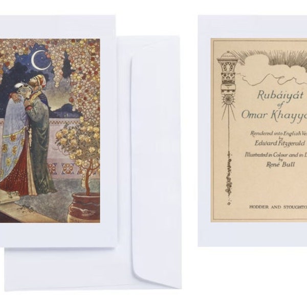 Rene Bull - "Rubaiyat of Omar Khayyam" (1913): 29 Greeting Cards (C6 + envelopes) with tipped-on prints from the Golden Age of Illustration