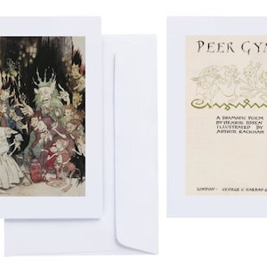Arthur Rackham - "Peer Gynt" (1936): 12 biglietti d'auguri (C6 + buste) con stampe ribaltate dell'età d'oro dell'illustrazione