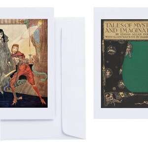 Harry Clarke - "Tales of Mystery and Imagination" (1923): 32 Grußkarten (C6 Karten + Umschläge) mit farbigen und einfarbigen Drucken