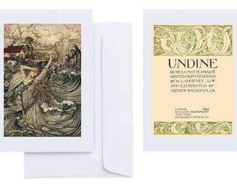 Arthur Rackham - "Undine" (1909): 15 Grußkarten (C6 + Briefumschläge) mit bedruckten Drucken aus dem Goldenen Zeitalter der Illustration