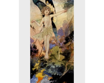Charles Robinson, The Magic of the Cobweb, Legend, Fairy, Tale, Print, Illustration, Children, Adult, Drawing, Fantasy, Pen, Ink, Watercolor
