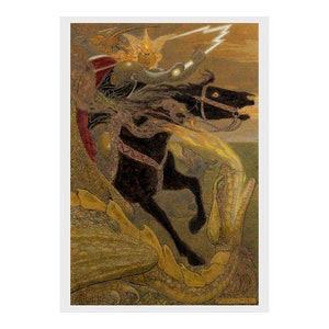 Frank C Pape - 'Falcon the Hunter' aus dem russischen Märchenbuch (1916): Poster und Grußkarten aus dem Goldenen Zeitalter der Illustration