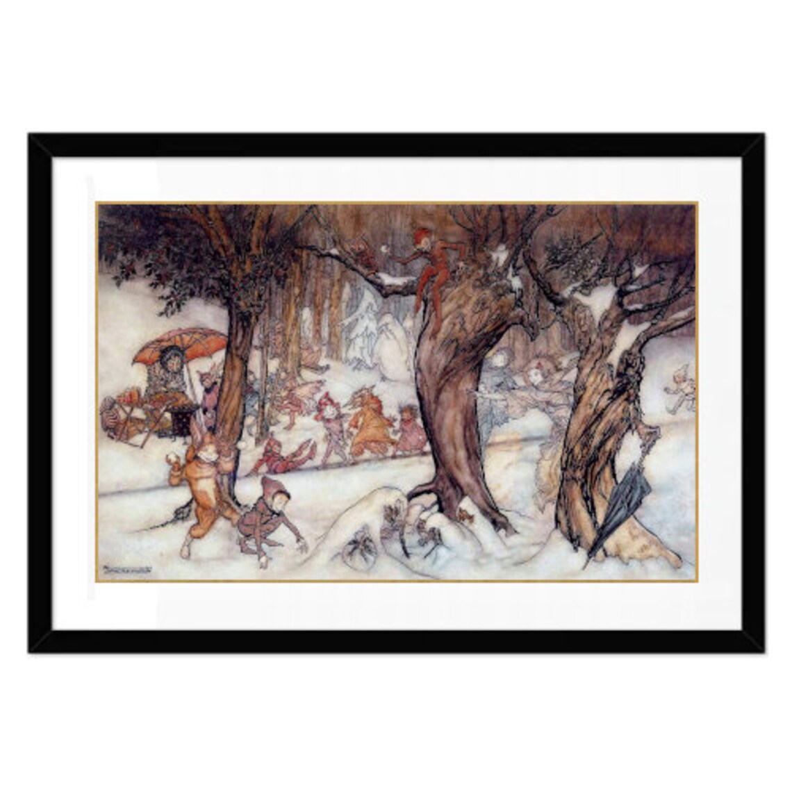 Arthur Rackham, Winter Frolic, Fairy, Tale, Print, Golden Age ...