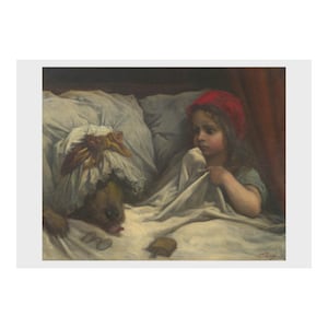 Gustave Dore, Little Red Riding Hood, Fairy, Tale, Myth, Legend, Print, Illustration, Children, Adult, Fantasy, Pen, Ink, Watercolor