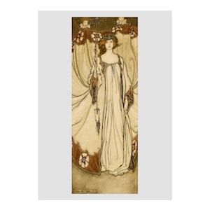 Arthur Rackham - &#39;Queen Mab, who rules in the Gardens&#39; from &quot;Peter Pan in Kensington Gardens&quot; (1906): Posters and Greeting Cards