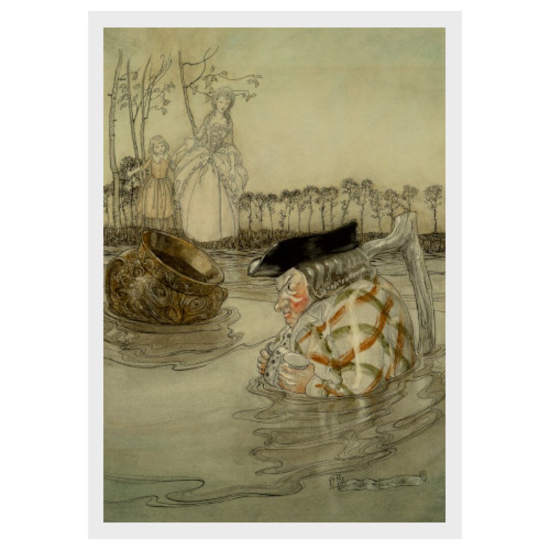 Arthur Rackham, Two Pots, Aesop's Fables, Fairy, Tale, Print, Golden ...