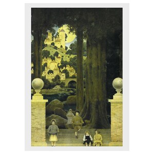 Maxfield Parrish, Sugar-Plum Tree, Poems, Childhood, Myth, Legend, Fairy, Tale, Print, Illustration, Children, Adult, Fantasy, Watercolor