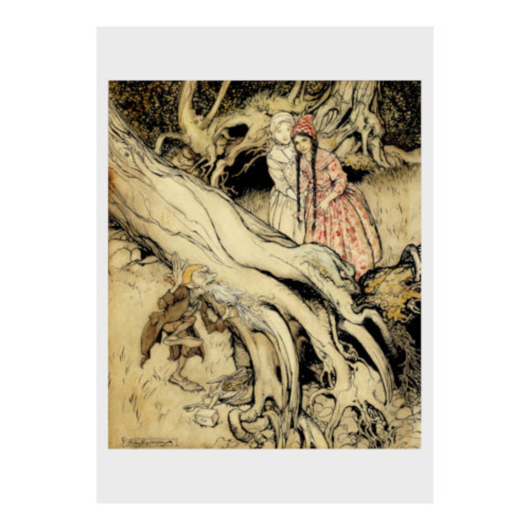 Arthur Rackham, Little Brother and Little Sister, Fairy, Tale, Print ...