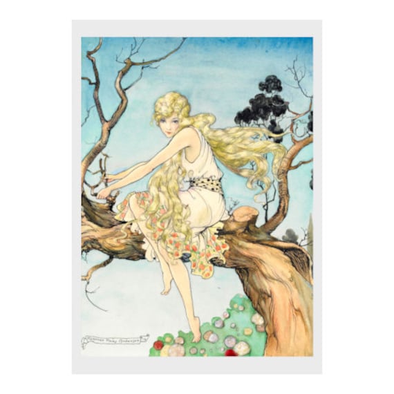 Florence Anderson, Golden-haired Maiden, Black Princess, Brazil, Fairy,  Tale, Print, Illustration, Children, Adult, Fantasy, Watercolor -   Canada
