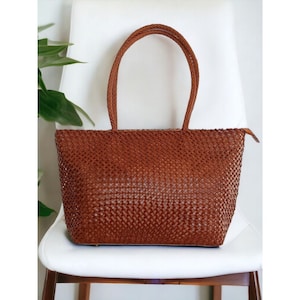 Woven Leather Bag, Genuine Leather Tote Bag, Large Shoulder Bag, leather purses, women leather bag, leather handbag, large leather tote