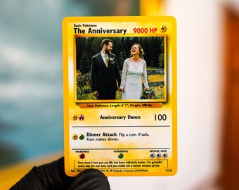 Custom Pokemon Card, Pokemon Anniversary Card, Custom Pokemon Present, Girlfriend Gift, Boyfriend Gift