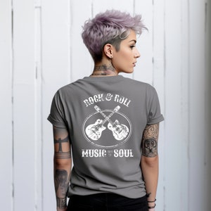 Vintage Rock and Roll Graphic Shirt, Guitar Retro T-shirts, Rocker Cotton Oversized shirt, Music Lover Gift, Cool Distressed Rock Unisex tee