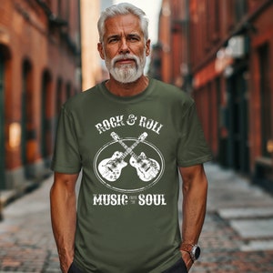 Vintage Rock and Roll Graphic Shirt, Guitar Retro T-shirts, Rocker Cotton Oversized shirt, Music Lover Gift, Cool Distressed Rock Unisex tee