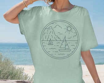 Nautical Adventure Awaits shirt, Sail Boat, Vacation tee, Adventure shirt, soft tee Bella Canva, Summer trip, Gift for her or him, Unisex