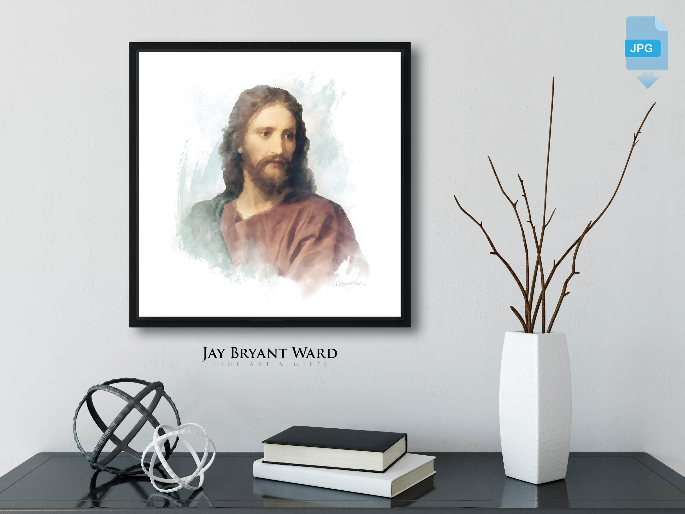 Jesus PRINTABLE Art DOWNLOAD - Christ Watercolor Portrait by Jay Bryant ...