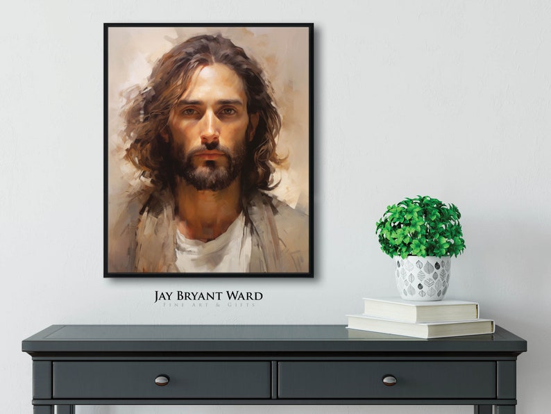 Portrait of Jesus Framed ART PRINT Son of David by Jay Bryant Ward