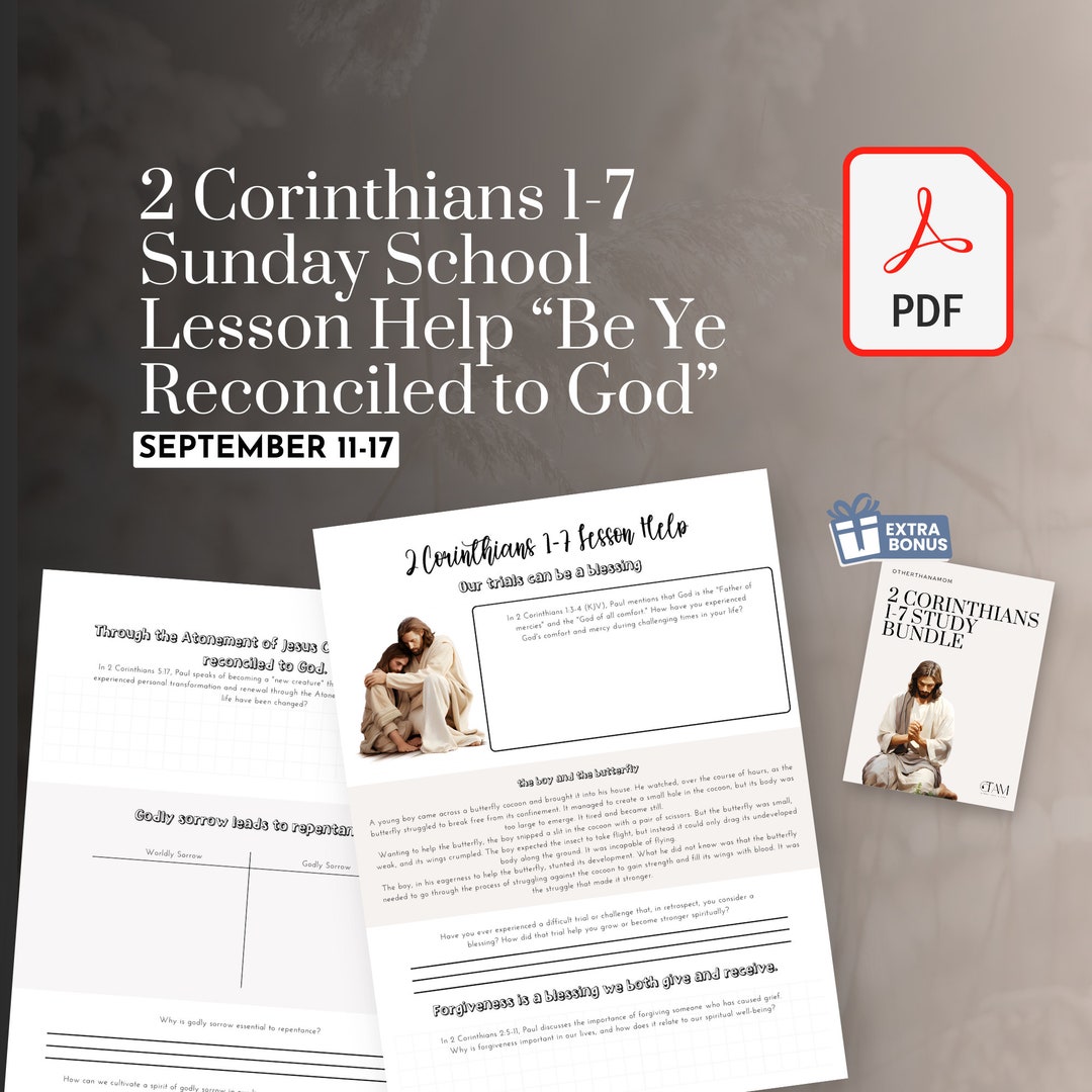 Come Follow Me Sunday School 2 Corinthians 17 September 1117 Etsy