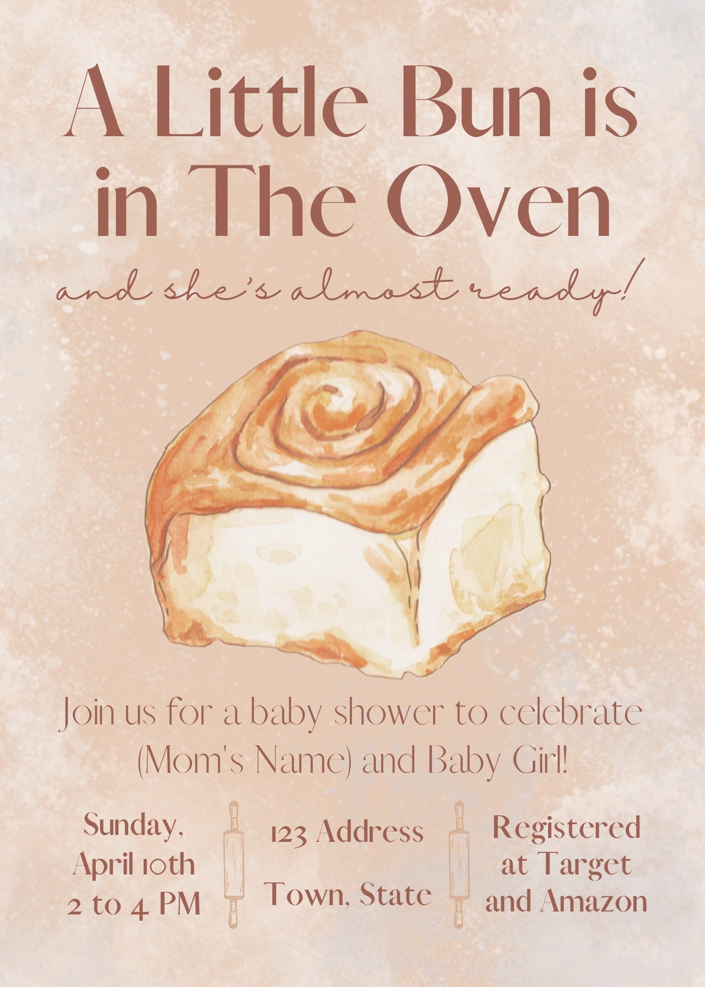 Bun in the Oven Baby Shower Invite Watercolor - Etsy