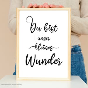 Afiche de bebé | Eres nuestro pequeño milagro | DESCARGA INSTANTÁNEA A4 | Jpg | Decoración de habitaciones infantiles | exclusivo | sostenible | minimalista