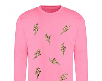 Adult Leopard Lightening Bolt Sweatshirt