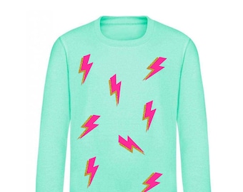 Adult Neon Pink Lightening Bolt Sweatshirt