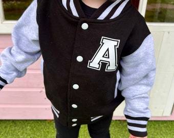 Kids Personalised Varsity Jacket with Single Initial