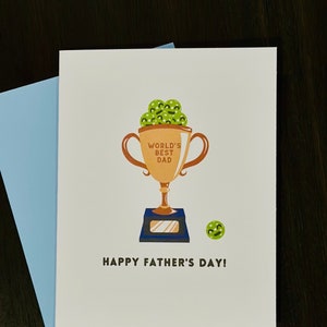 Biglietto di pickleball per la festa del papà felice / Biglietto carino per il miglior papà del mondo / Download digitale pronto per la stampa