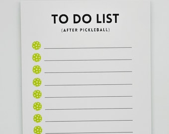 Pickleball Notepad To Do List - Things To Do After Pickleball - Cute Stationery Pickleball Gift, Party Giveaway, Tournament Prize