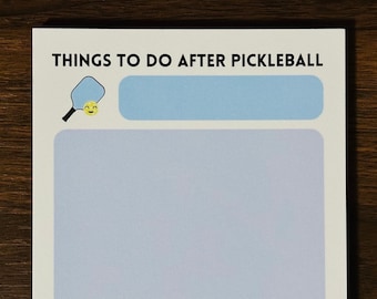 Bloco de notas "Coisas para fazer depois do Pickleball" - Presente fofo de papelaria para quem ama Pickleball