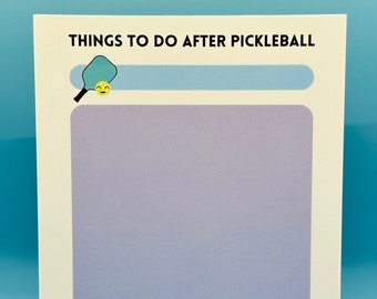 Bloco de notas Pickleball - Coisas para fazer depois do Pickleball - Presente fofo de papelaria