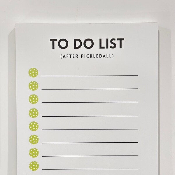 Pickleball Notepad To Do List - Things To Do After Pickleball - Cute Stationary Gift, Raffle Party Giveaway, Tournament Swag Prize