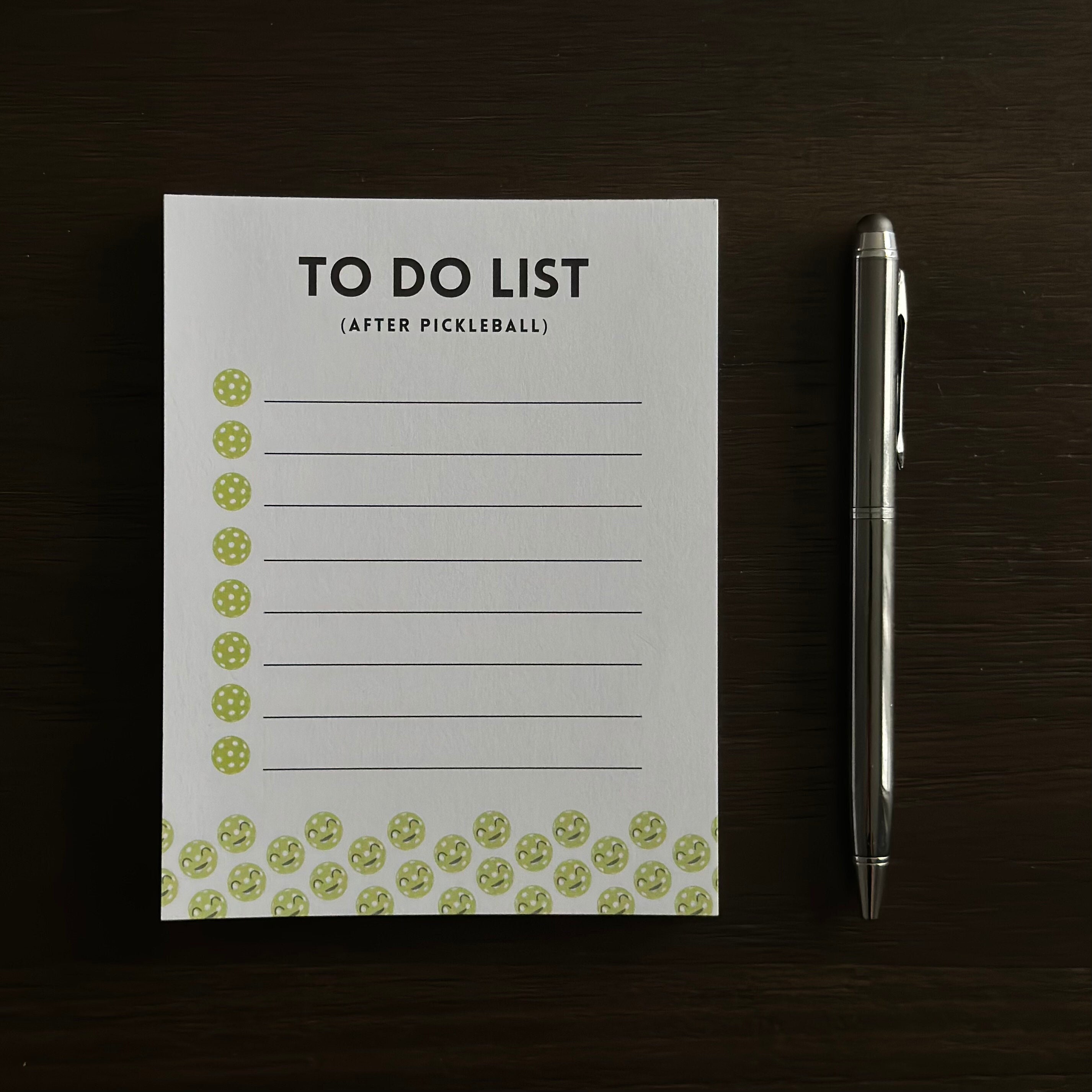 Fresh Pickle Pickleball Skinny Notepad - Vibrant Pickleball Design - The Perfect Gifts For Enthusiasts - 8.5" X 3.5", 50 Sheets - Ideal