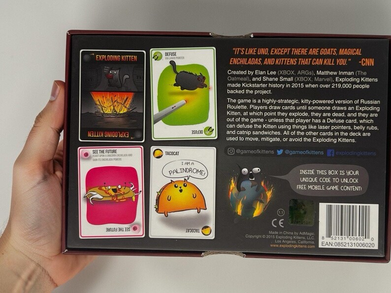EXPLODING KITTENS Card Game 2015 Preowned Excellent Condition image 5