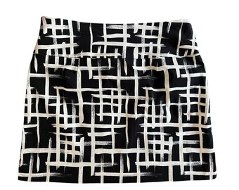 Women's S.C.& CO. Tummy Control Skort Skirt Black And White Geometric Design XXL
