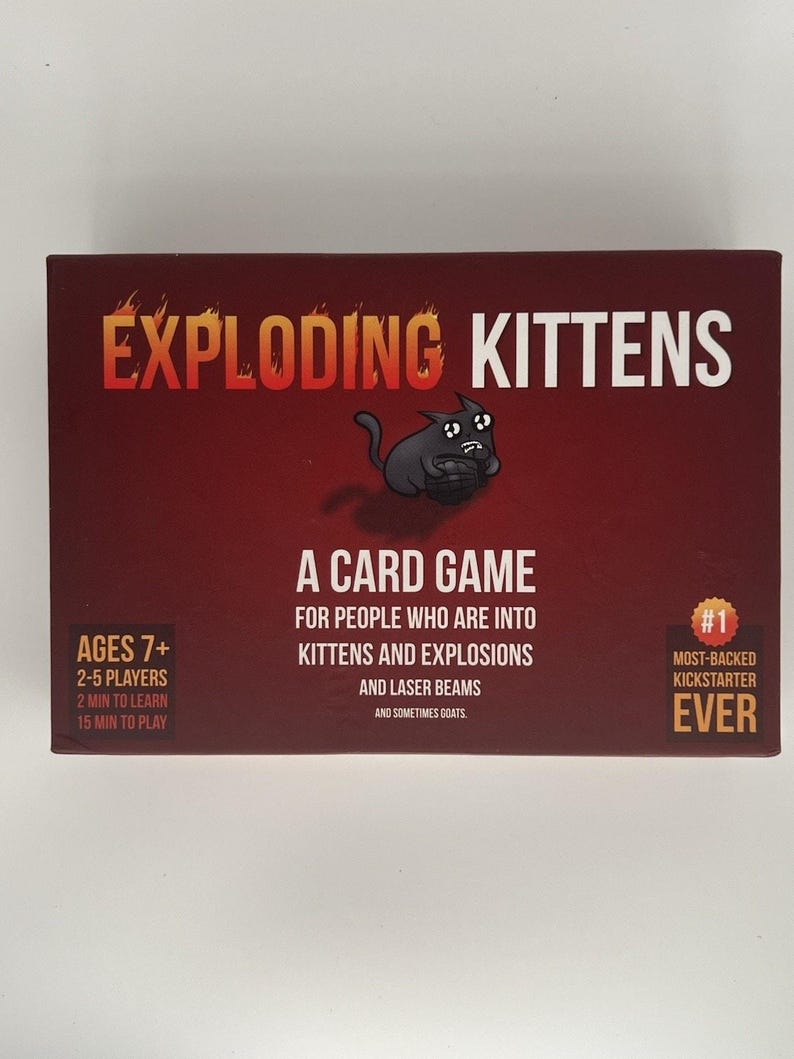 EXPLODING KITTENS Card Game 2015 Preowned Excellent Condition image 1