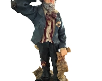 Boyds Bear & Friends Folkstones Uncle Sam April 15th Blues Tax Figurine 1E/1544